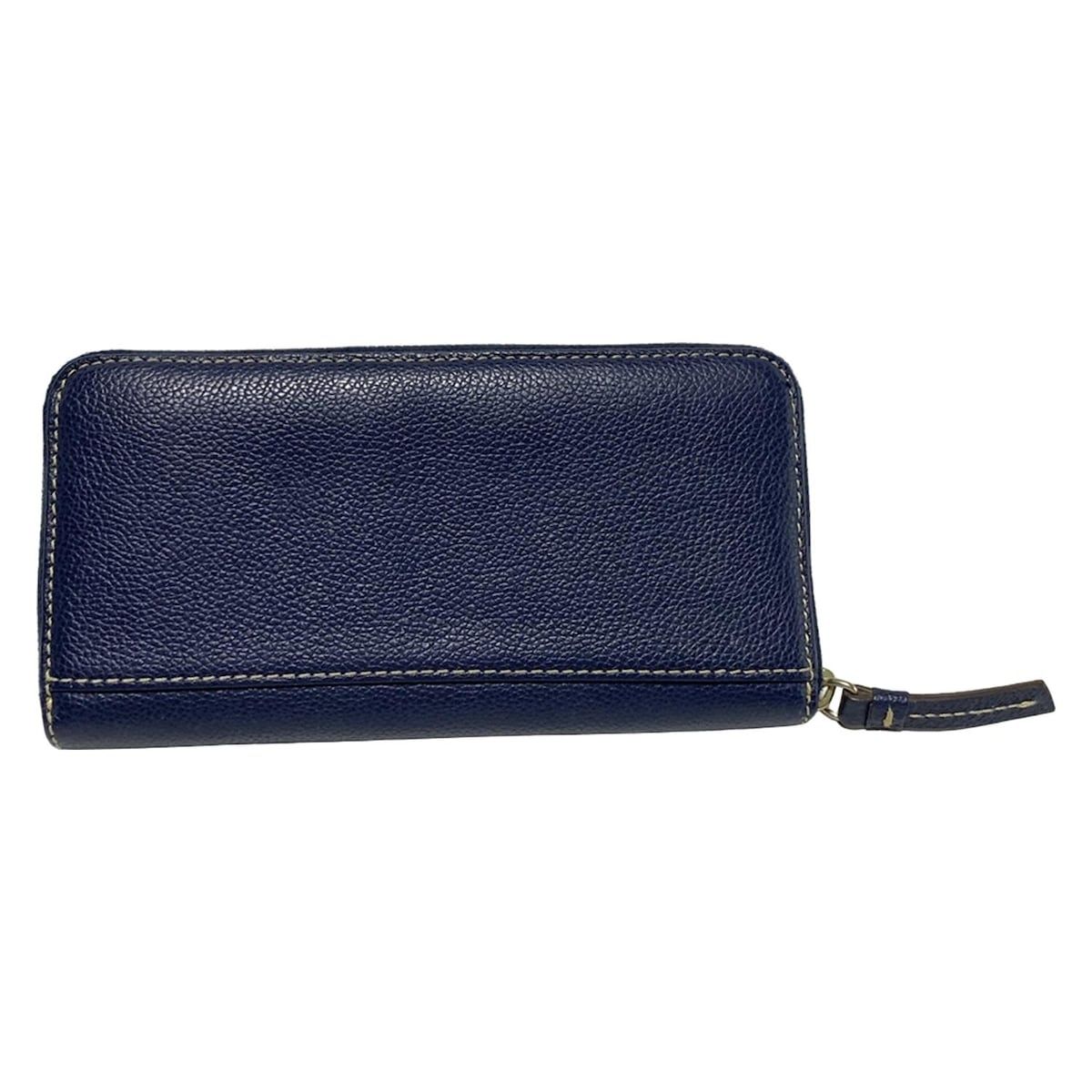 DOONEY-BOURKE ドゥーニーアンドバーク 長財布 - ネイビー ラウンドファスナー レザー