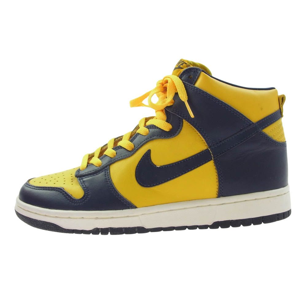 NIKE ナイキ 630335 471 観賞用 90s 98年製 Dunk High LE Midnight Navy Varsity Maize ダンク ハイ ミッドナイト ネイビー バーシティ メイズ ハイカット スニーカー