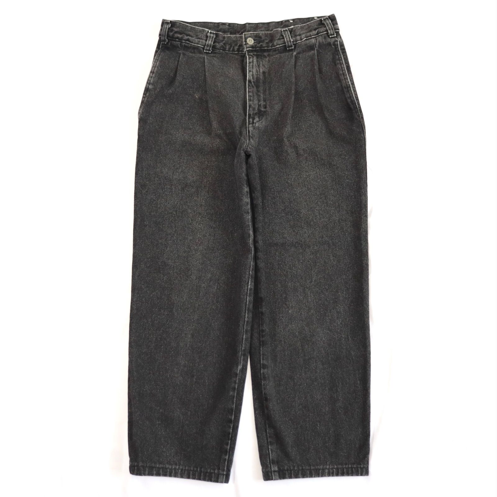 90's Black Denim Slacks 
