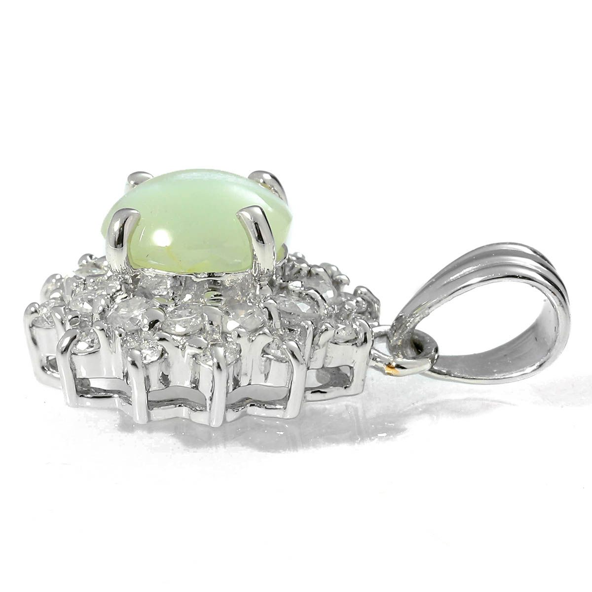 Pt900 クリソベリルキャッツアイ ダイヤモンド ペンダントトップ クリソベリルキャッツアイ 0.87ct ダイヤモンド 0.27ct プラチナ Pt900