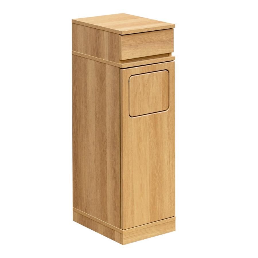 【送料無料】フラップ式ダストボックス 1分別 ゴミ箱 キャスター付き 木目調 ゴミ箱 ダストボックス フラップ式 45L 幅27cm 上段 引き出し