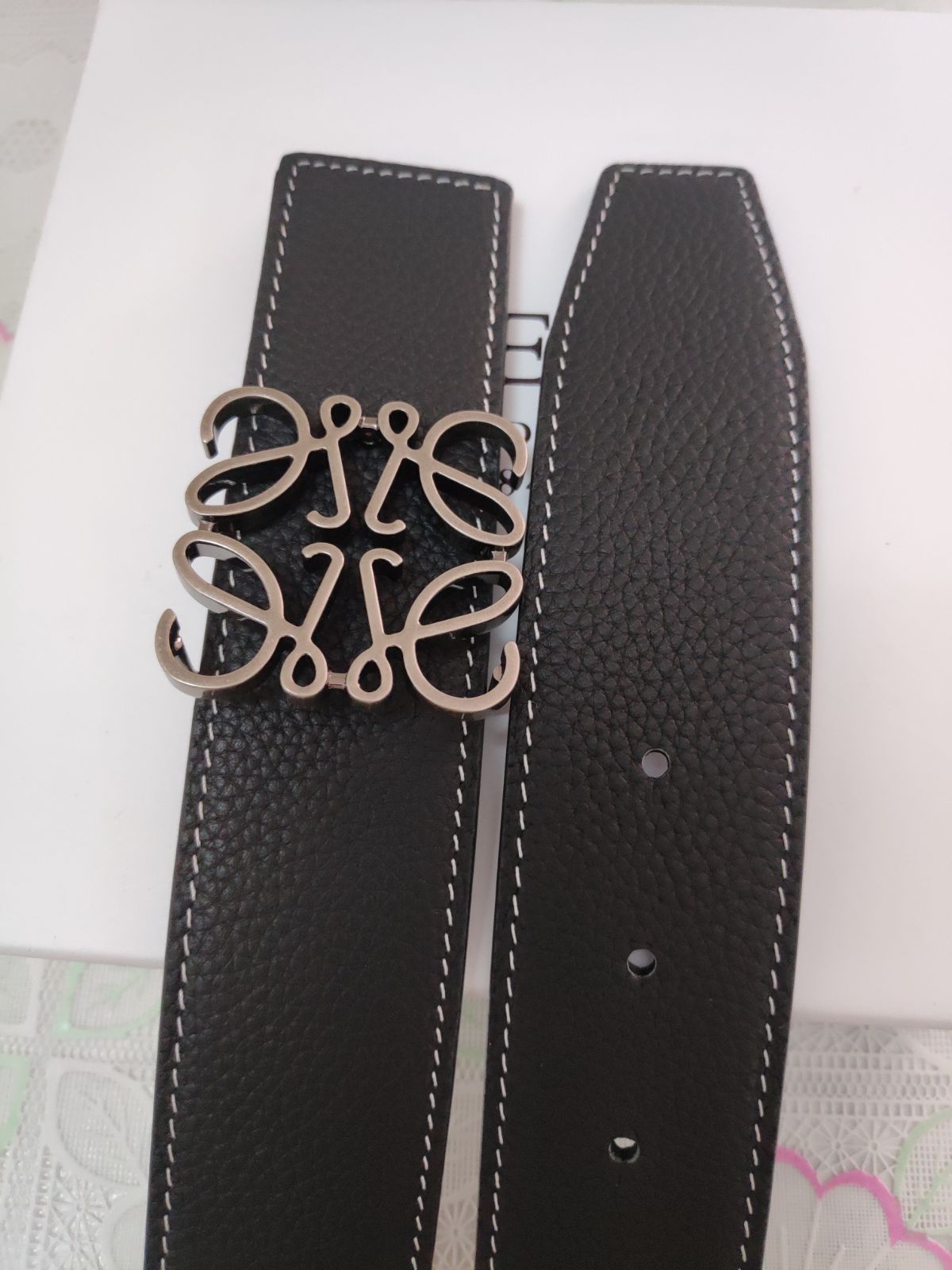 超人気✨LOEWE/ロエベ レザーベルト シルバーロゴ アナグラム