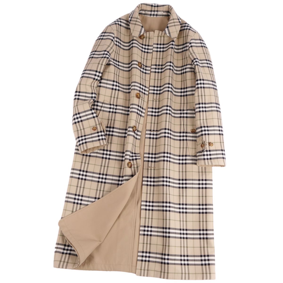 美品 バーバリー シングル トレンチコート ベージュ ノバチェック S～M相当 Vintage バーバリー Burberrys コート 英国製 ステンカラーコート
