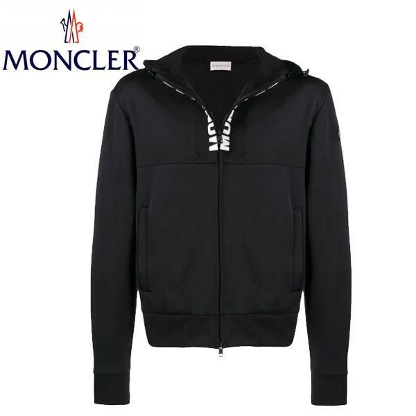 残り僅か☆[MONCLER] コラボ ジップ アップ パーカー ブラック MONCLER】ロゴ ジップアップ パーカー (MONCLER/パーカー