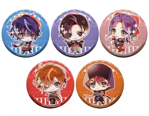 中古】バッジ・ピンズ [単品] 集合 描き下ろしちびキャラ缶バッジ5個