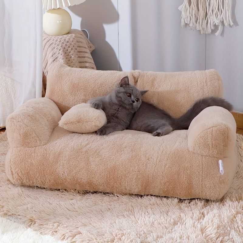 ペットベッド 猫 ベッド クッション 犬 ベッド ペットソファー 犬用 猫用 ふわふわ 柔らかい 保温 暖かい ペットクッション モコモコ ベージュ コーヒー