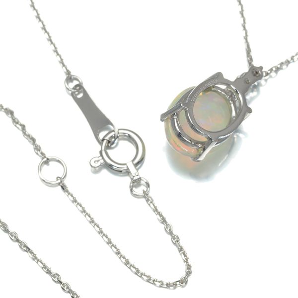 ホワイトオパール 1.20ct ダイヤ ダイヤモンド 0.05ct ネックレス  