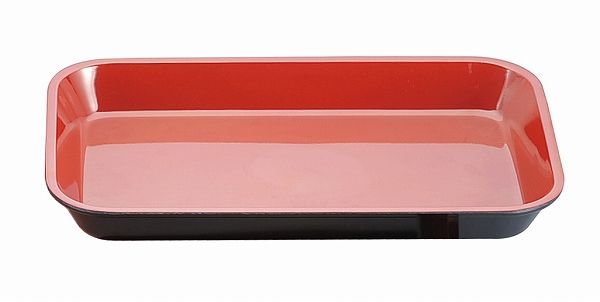 メラミン デリカバット 黒内朱 小 尺3寸 0104600