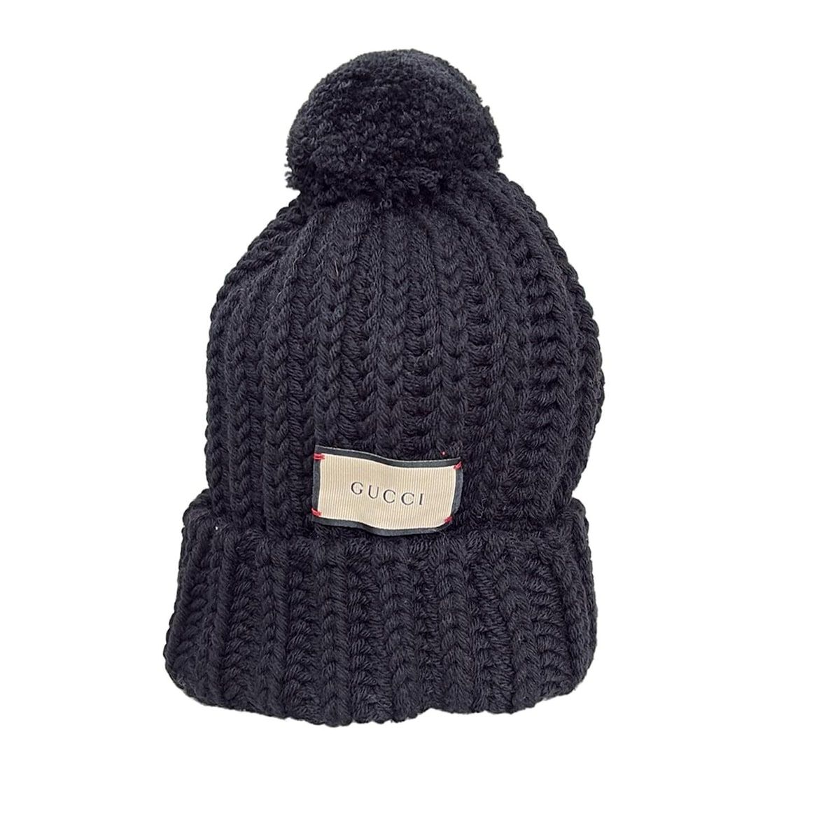 GUCCI(グッチ) ニット帽 M57美品 - 652656 黒 ウール - メルカリ
