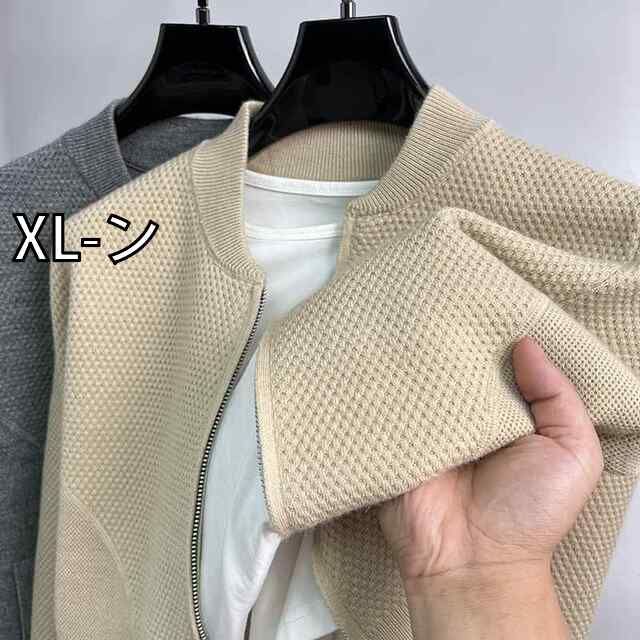 XL-ン 秋冬 コーデ メンズ 用 服 シンプル ファッション オシャレ 大人 かっこいい 大きいサイズ ストリート 紳士服 カーディガン セーター 無地 シンプル ジャケット スリム リネン ジッパー