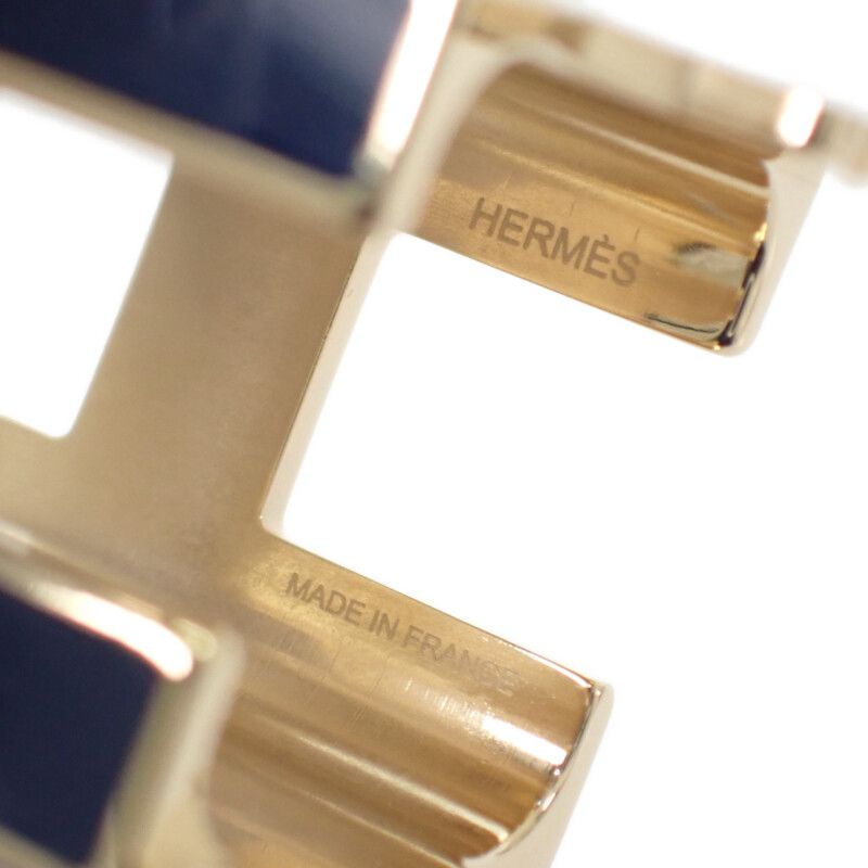 HERMES】Hシュヴァル スカーフリング ブルー・マリンアルザンパーマブラス