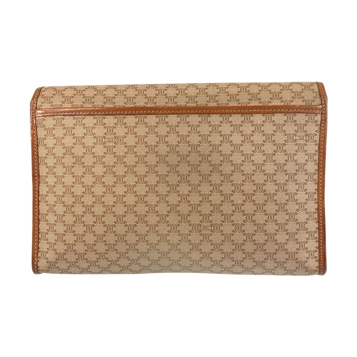 CELINE セリーヌ マカダム ブラウン ゴールド金具 PVC/レザー