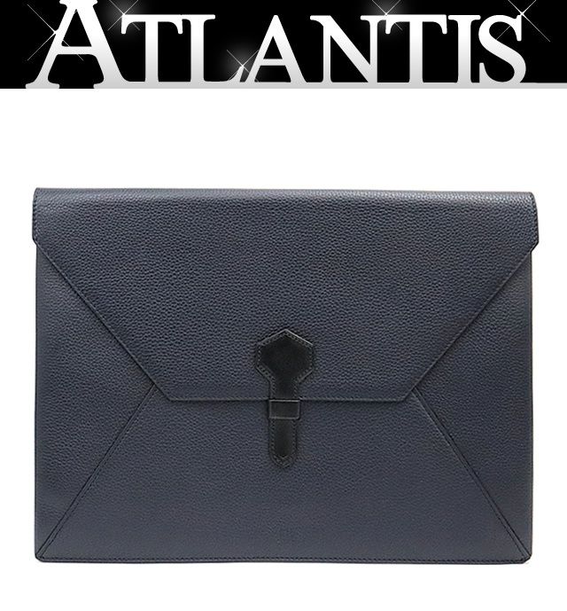 広尾店 ダンヒル dunhill ドキュメントケース 書類ケース レザー ネイビー 17377