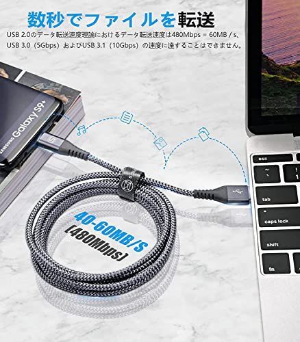 数量限定】USB Type C ケーブル【1m+2m+3m/3本セット】Sweguard USB-C