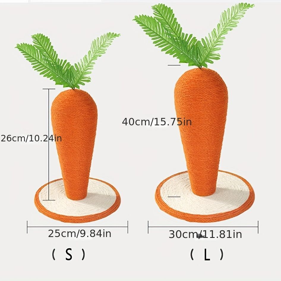 猫用スクラッチコラム 天然ロープキャロットデザイン 耐久性抜群のキティン スクラッチツリー - 家具を守り 猫を訓練 ST017