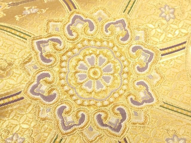 ◆S471◆美品　六通袋帯　琳派扇面光琳鶴　全面純金箔24K使用　着物帯　和装 ◇S471◇美品 六通袋帯 琳派扇面光琳鶴 全面純金箔24K