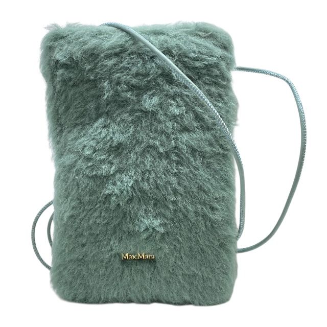 マックスマーラ CROSSY クロッシー テディベア ショルダーバッグ フォンポーチ ファーバッグ ネックポーチ グリーン ロゴ Max Mara 安心品質 レディース ブランドバッグ 感 ミニショルダー ファッション小物