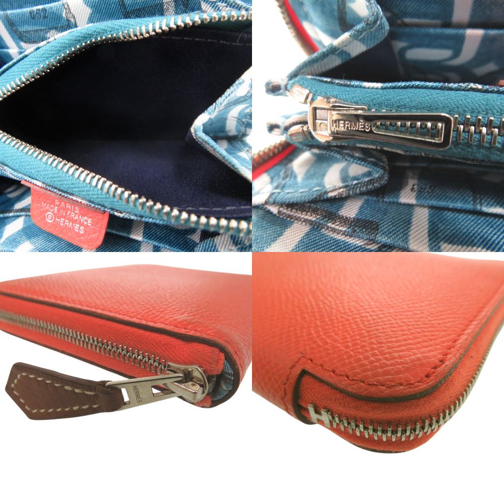 エルメス アザップコンパクト シルクイン コインケース X TS 011 AU レザー オレンジ 0097 HERMES NICORILABO_COM