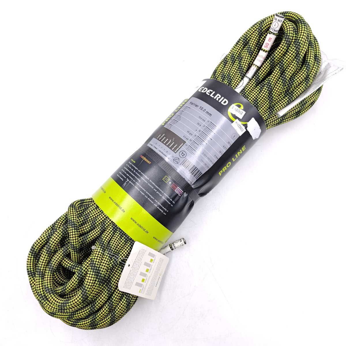 ♥ エーデルリッド EDELRID シングルロープ ハリアー 10mm 50m Harrier クライミングロープ イエロー系 ボルダリング