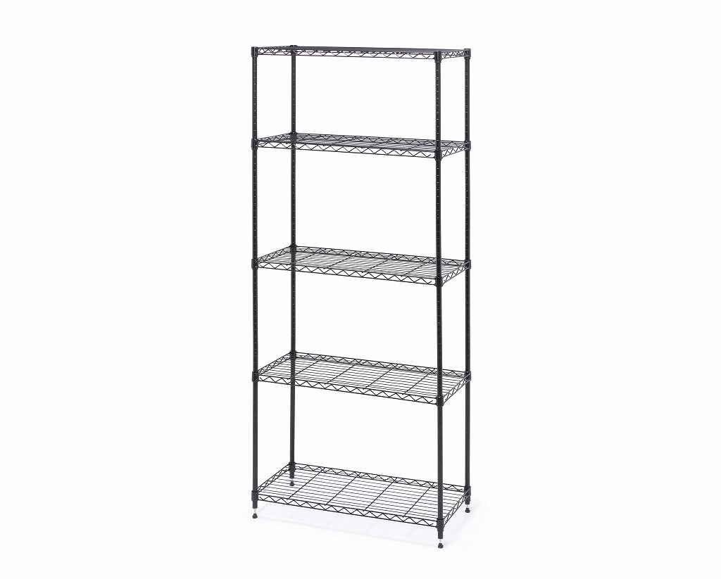 アイリスオーヤマ カラーラック メタルラック 5段 幅約75×奥行約35×高さ約180? ポール径19mm ブラック CMM-75185 IRIS OHYAMA