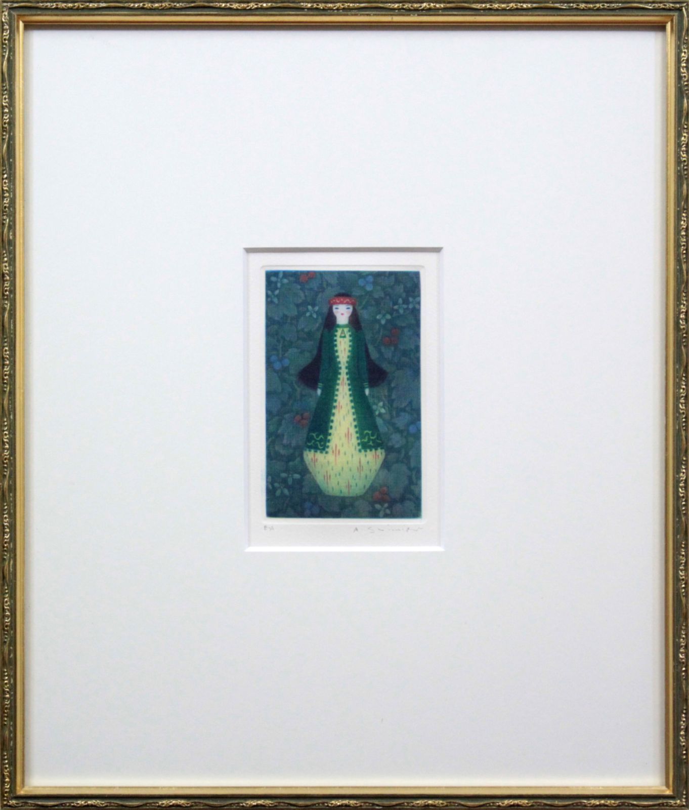 清水 敦『タジックの綿摘み人形』銅版画【真作保証】 絵画 清水 敦『タジックの綿摘み人形』銅版画【真作保証】 絵画