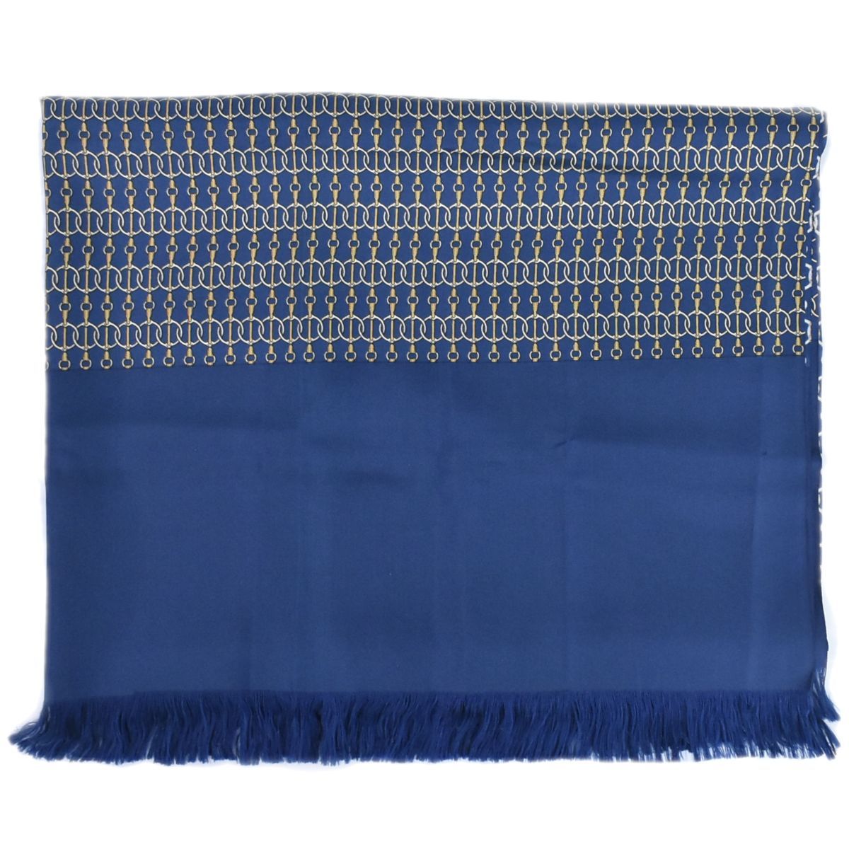 【エルメス】ネイビー 幾何学模様 ストール【正規品】 本物 エルメス HERMES 大判 ストール ショール マフラー シルク
