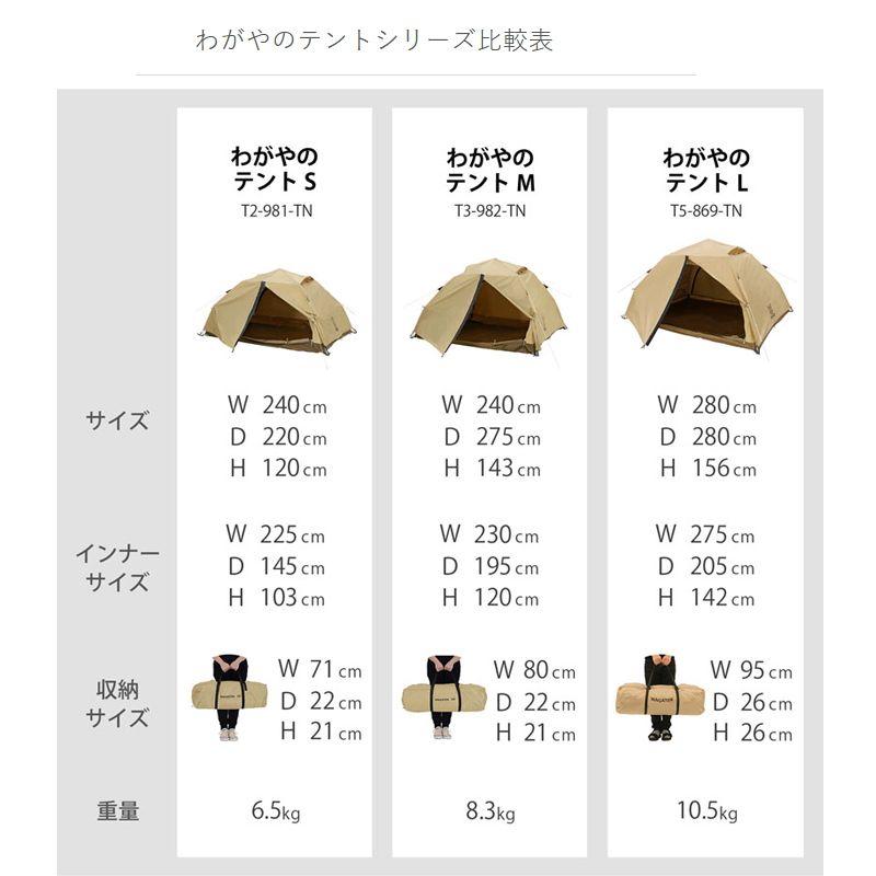 わがやのテント タン