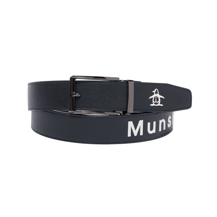 25秋冬 マンシングウェア Munsingwear メンズ スライドロックロゴデザインベルト MG5FBL04M 穴なし ストレッチ 3.5cm幅 カット可