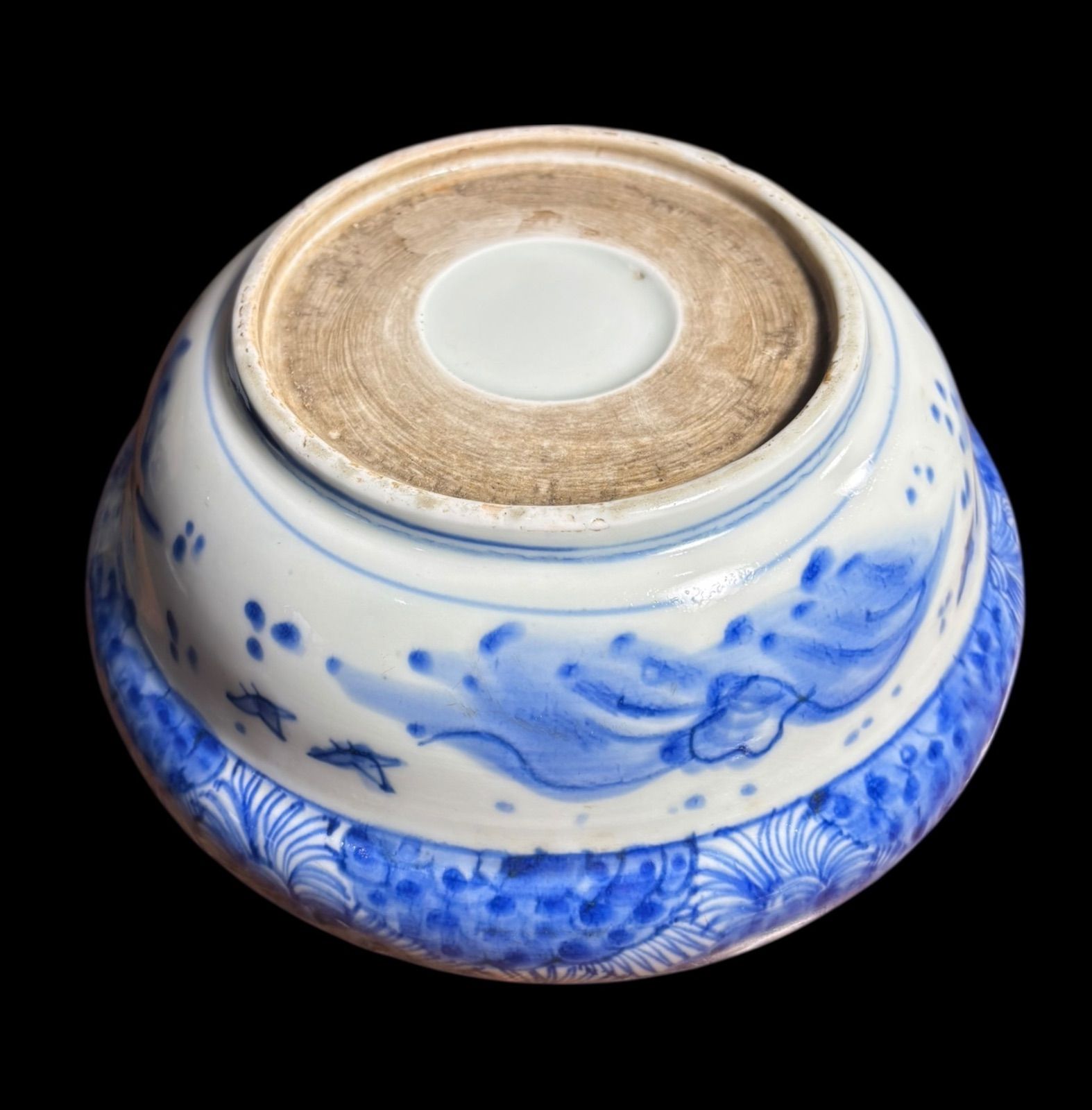 古伊万里 大鉢 3羽鶴 草花文図 盛り鉢 色絵 鉢 取り皿 飾り皿 和食器