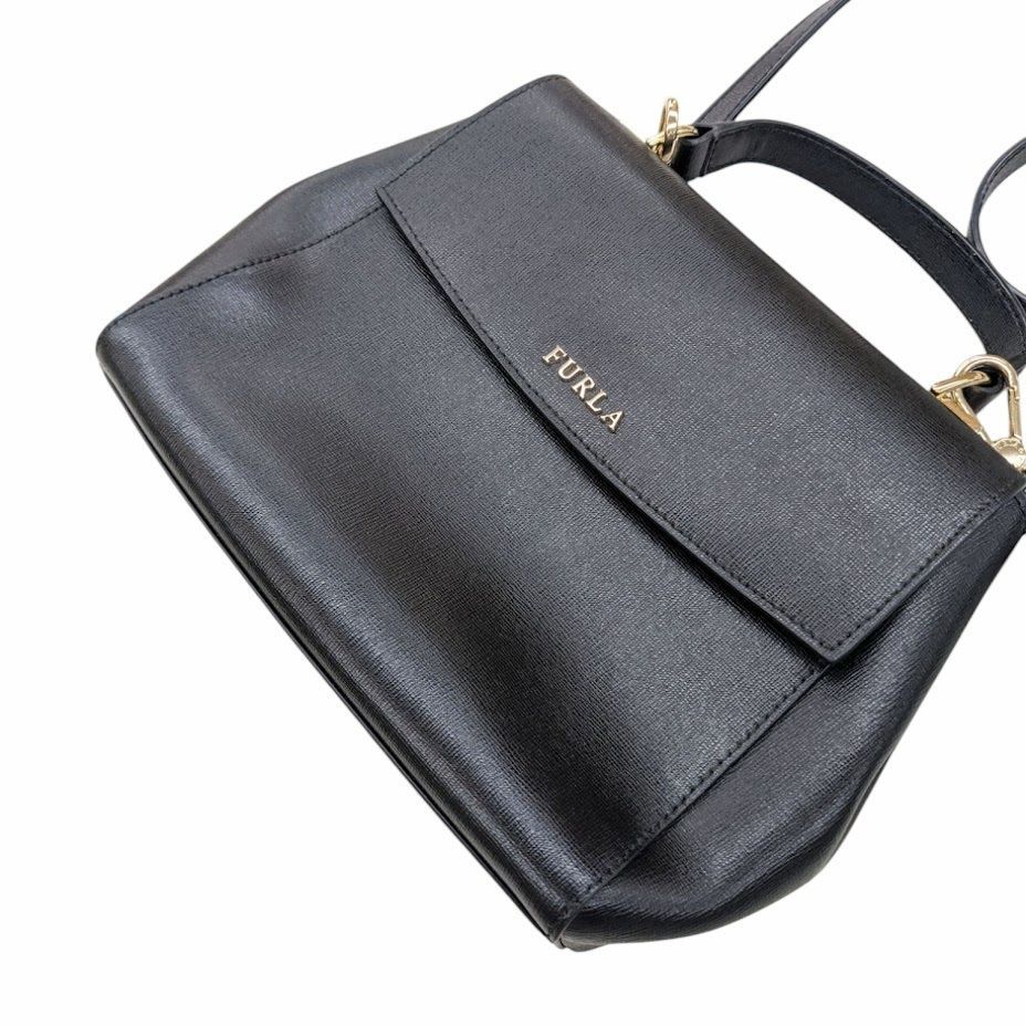 FURLA BYV7 B30 フルラ オニキス ネロ ローラ レザー スモール トップ 