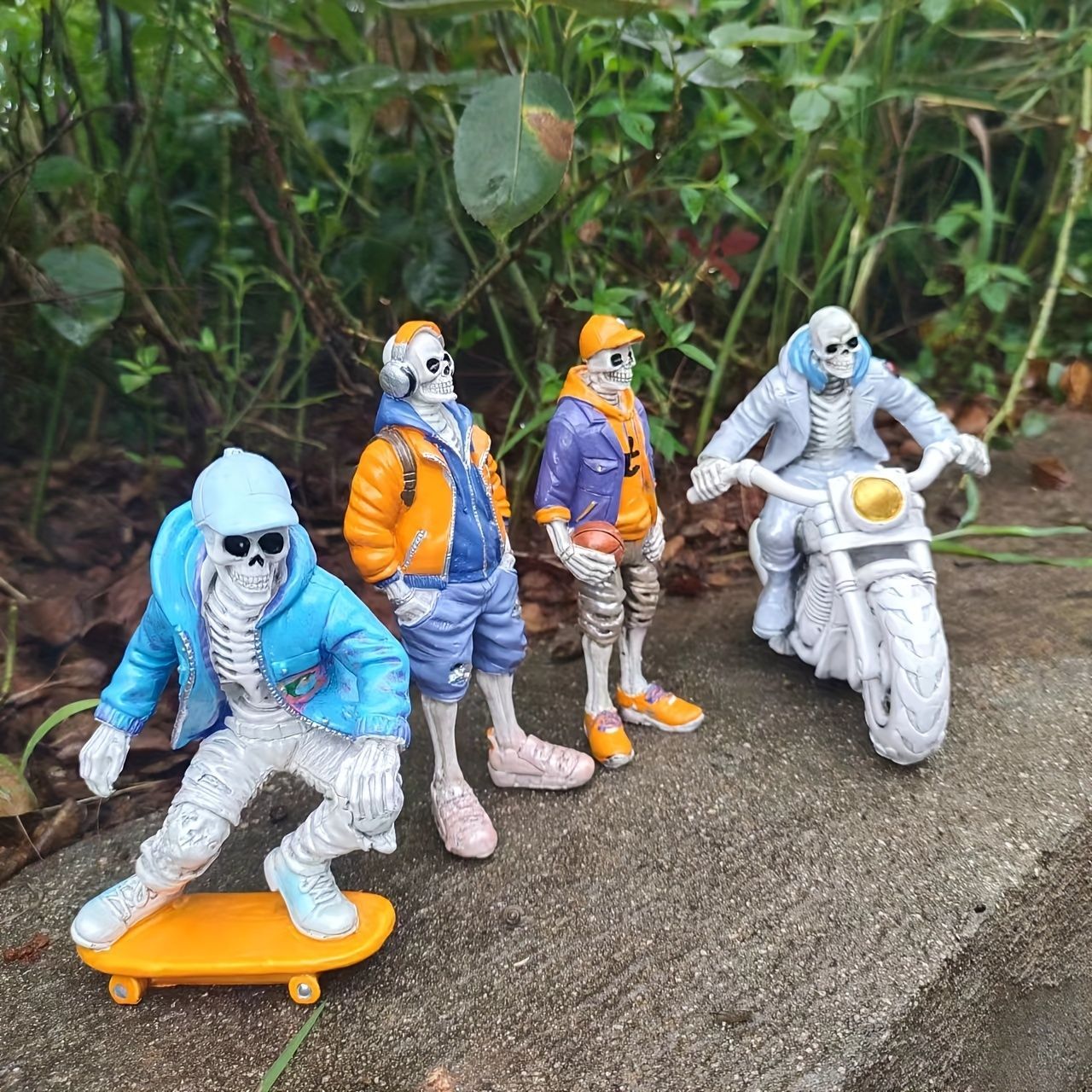 がいこつ リアル 置物 バスケ ストリート系 樹脂製 15.5cm フィギュア