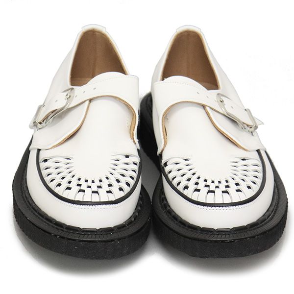 E COX プレーントゥ パンチングレザー ホワイト イングランド製 正規取扱店 GEORGE COX (ジョージコックス) DIANO 3705 V ラバーソール