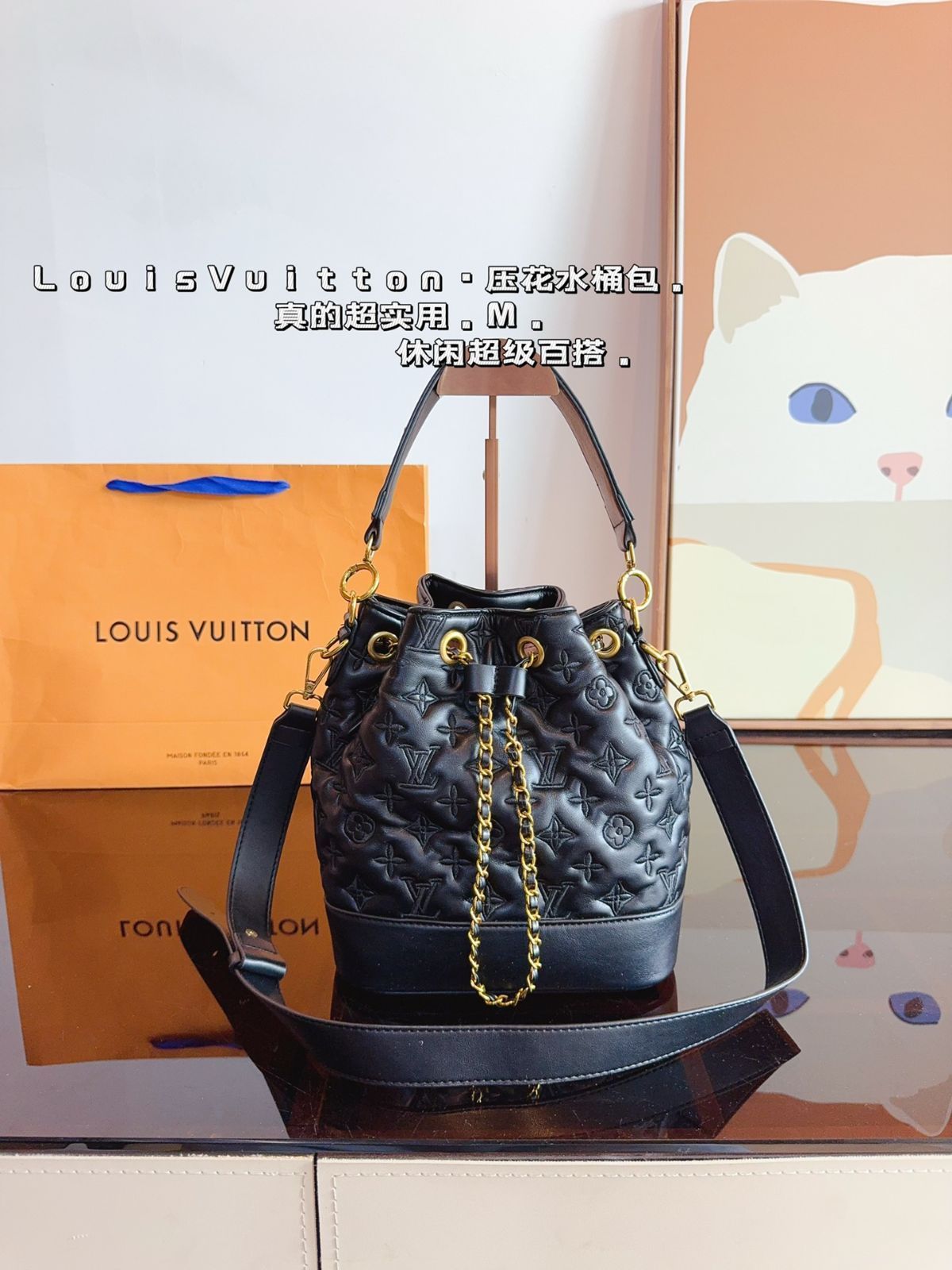 LVエンボスバケツバッグ ハンドバッグバッグ ショルダーバッグ ブリーフケース モップバッグ ショルダーバッグ リュックサック 財布 小銭入れ 手首バッグ ポーチ ナイトバッグ 旅行バッグ 財布-WTO輸入5