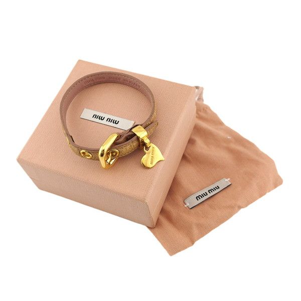 MIU MIU ハートチャーム ブレスレット ローズ ピンク 70199 8878 MIU MIU ハートチャーム ブレスレット ローズ ピンク 70199 8878
