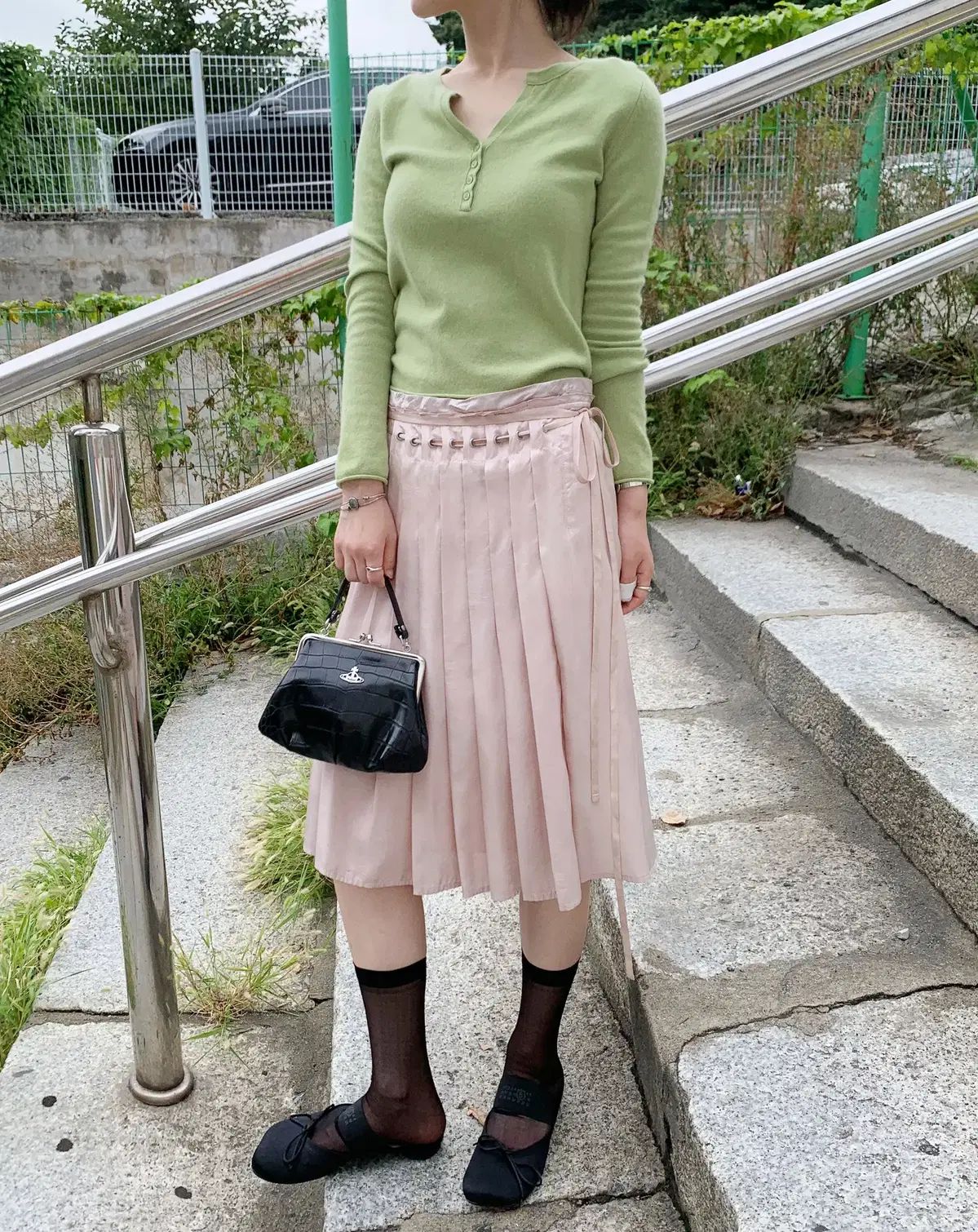PRADA プラダ シルク プリーツ スカート