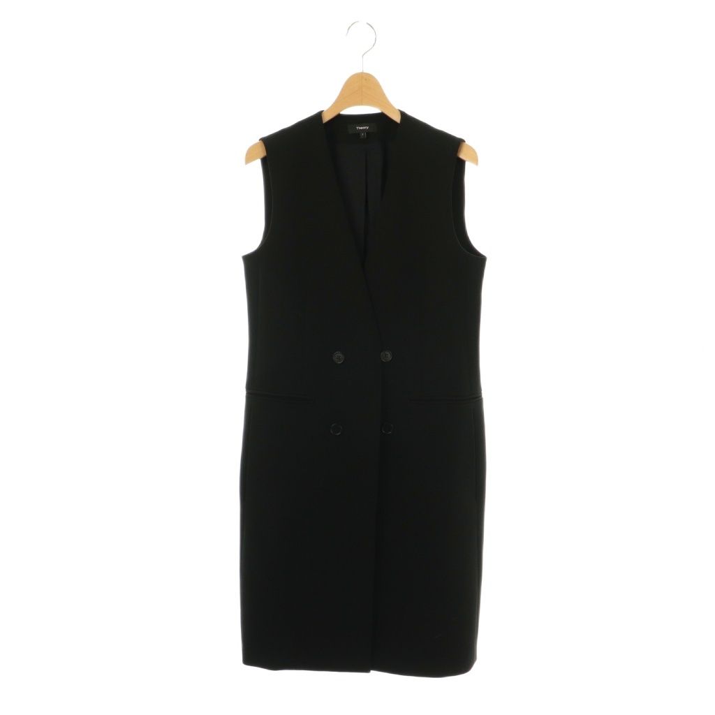 theory synthetic crepe ロングジレ　ベスト　セレモニー セオリー Theory SYNTHETIC CREPE AGGIE ロングベスト ジレ 2