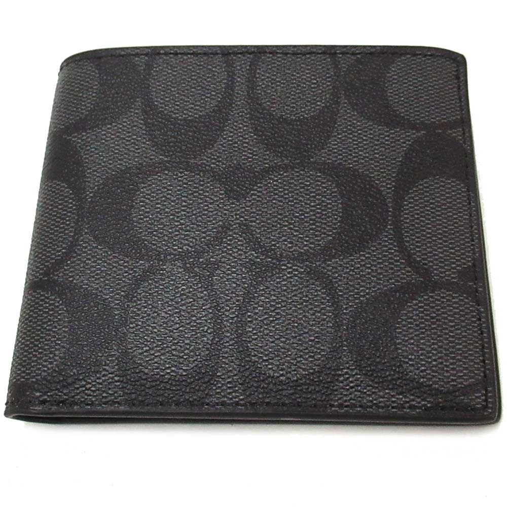 コーチ 財布 COACH アウトレット メンズ シグネチャー PVC レザー ID ビルフォールド ウォレット 二つ折り財布 66551 QBMI5