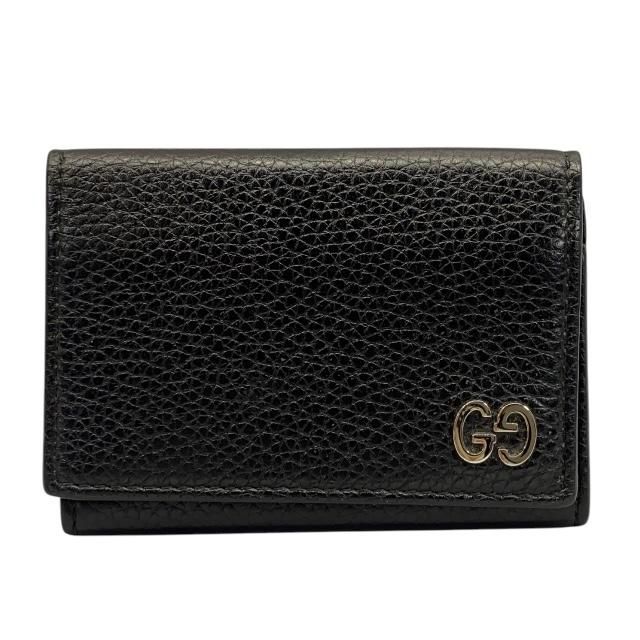 GUCCI グッチ 473923 ドリアン カードケース パスケース 名刺入れ コンパクト 二つ折り レザー ブラック