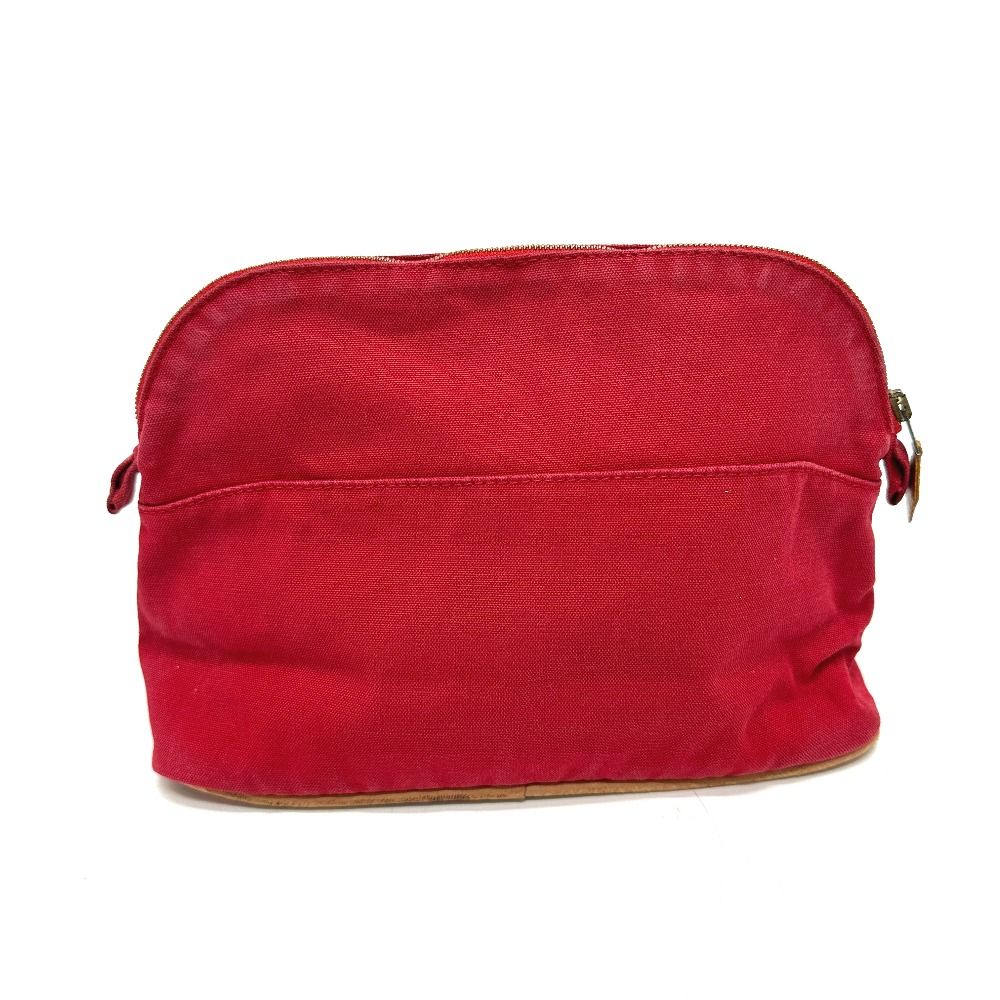 HERMES エルメス　キャンバス　ボリードポーチミニミニ　ポーチ　レッド系 美品 HERMES エルメス ボリード ポーチ GM レッド キャンバス