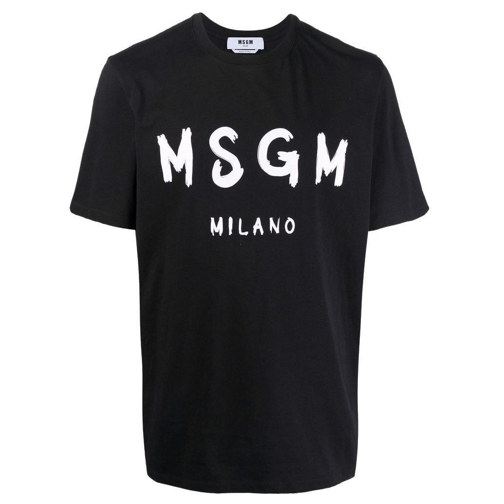 25 MSGM メンズ ブラック MILANOロゴ 半袖 Tシャツ - メルカリ