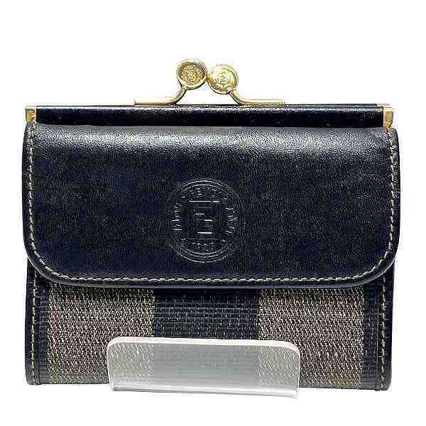 フェンディ Fendi 556-307930-069 がま口 ペカン柄 2つ折り財布 ユニセックス
