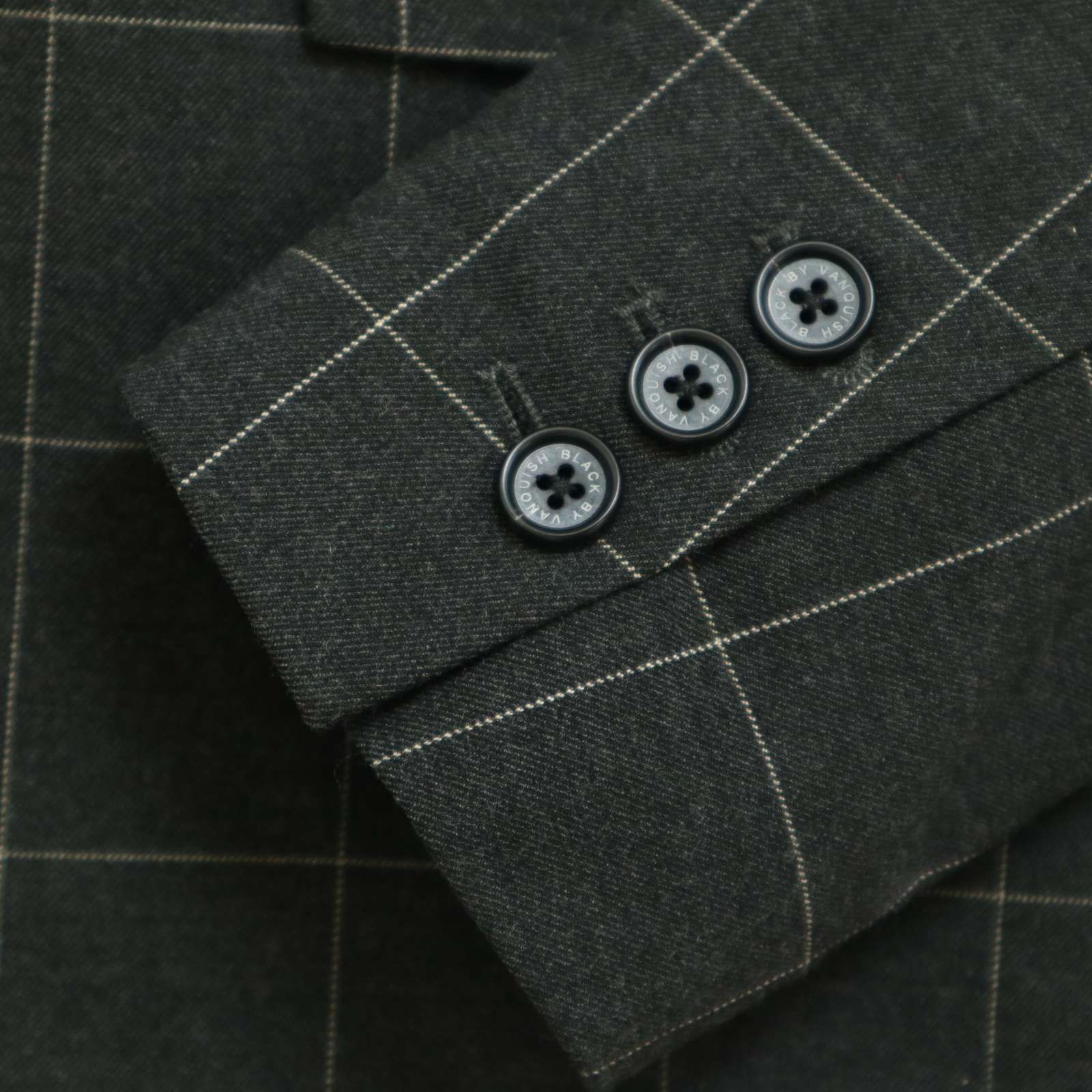 Black by VANQUISH ヴァンキッシュ 秋冬☆ 1B ウィンドウペン チェック 
