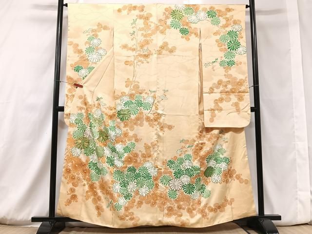豪華　振袖　正絹　単品　クリーム地　美品155 豪華振袖正絹単品クリーム地美品155