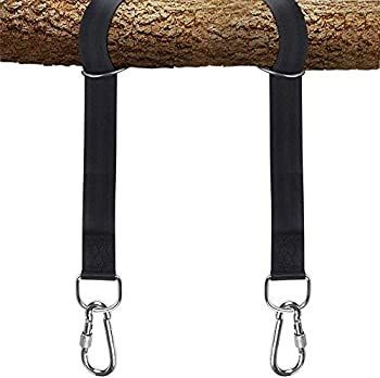 (Black) - Tree Swing Hanging Straps Kit Holds 910kg1.5m Extra Long Straps Strap with Safer Lock Snap Carabiner Hooks Perfect for T
