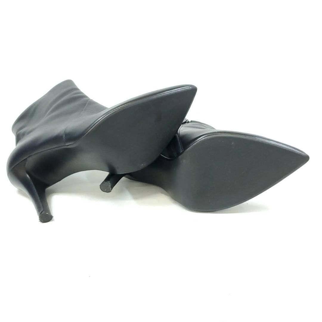 美品　DIANA サイドジップ　レザー　ブーツ　ポインテッドトゥ　日本製 ダイアナ ショートブーツ ポインテッドトゥ サイドジップ 本革 レザー