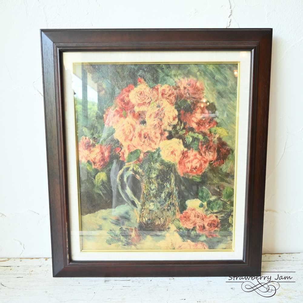 ICO-271 フランスヴィンテージ フラワー 絵 壁掛け アート インテリア