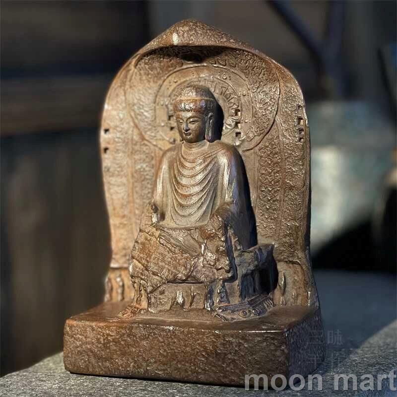 石仏 石像 龍門石窟盧舎那大仏仏像 家内 茶室 禅意 置物 工芸品