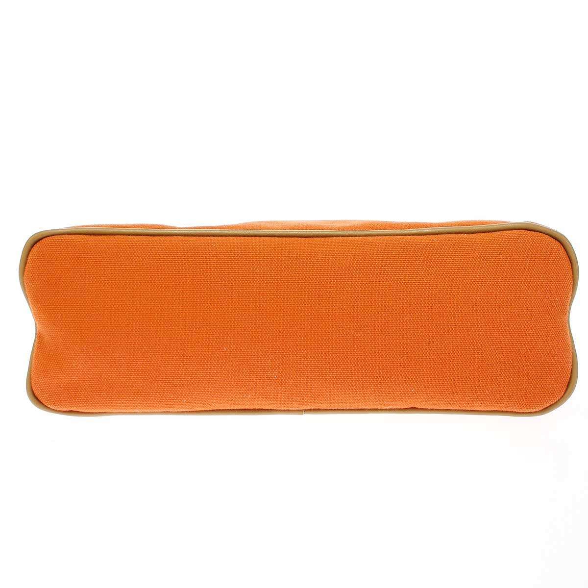 HERMES エルメス Bolide Pouch MM ボリード キャンバスポーチ オレンジ