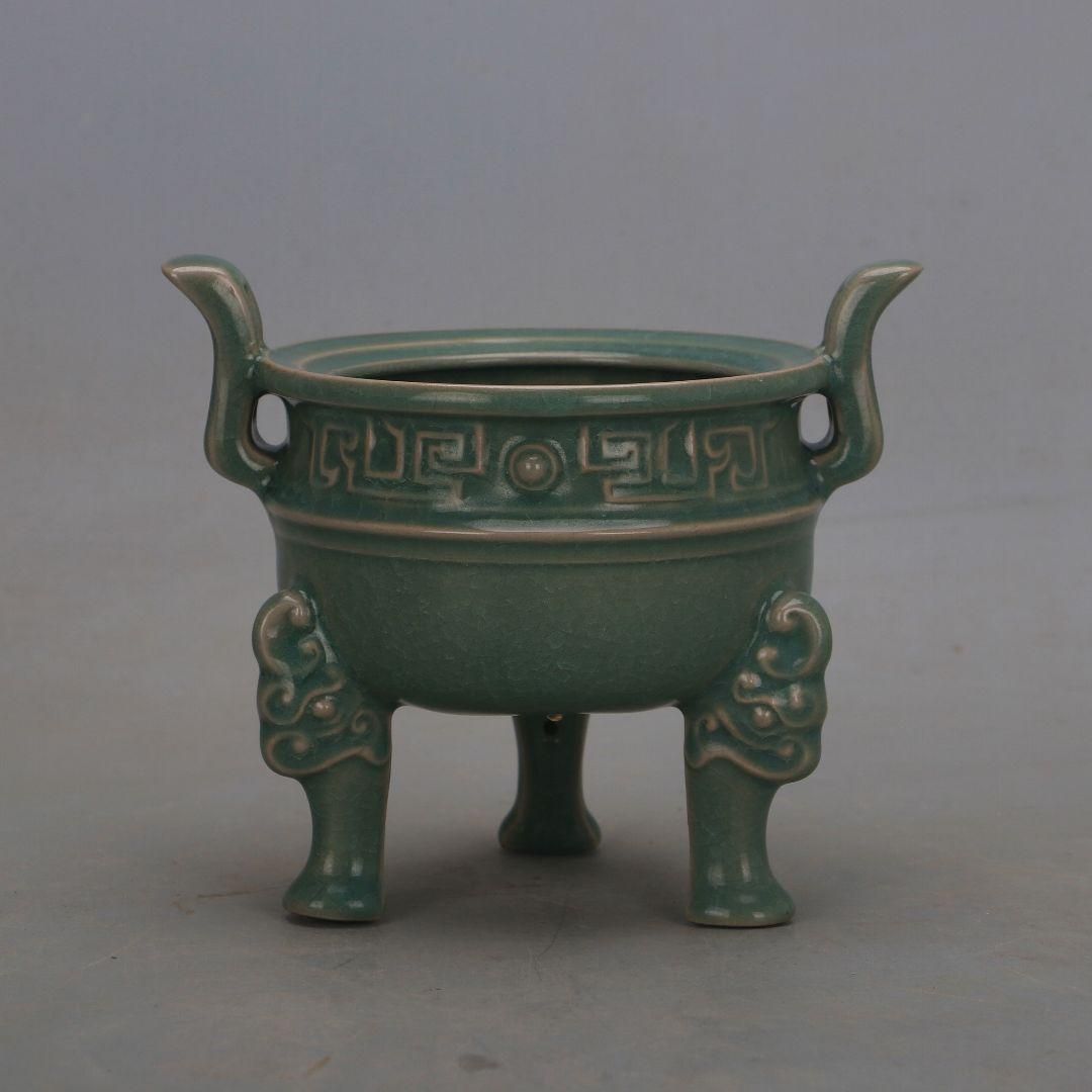 支釘青磁 毛公鼎 香炉 香道具 装飾品 現代工芸品 美術品 支釘青磁 毛公鼎 香炉 香道具 装飾品 現代工芸品 美術品 - メルカリ