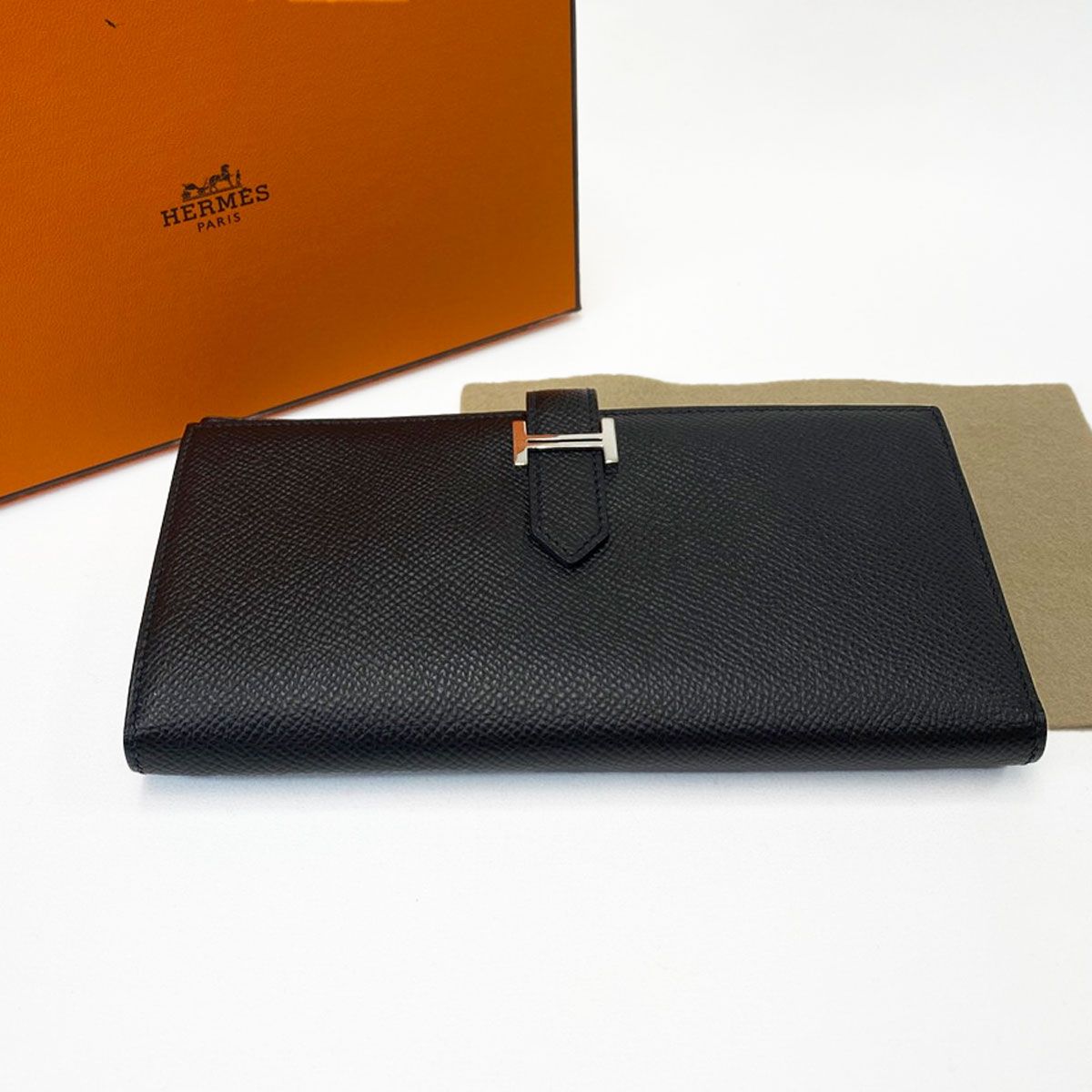 エルメス HERMES ベアンスフレ 長財布 ブラック